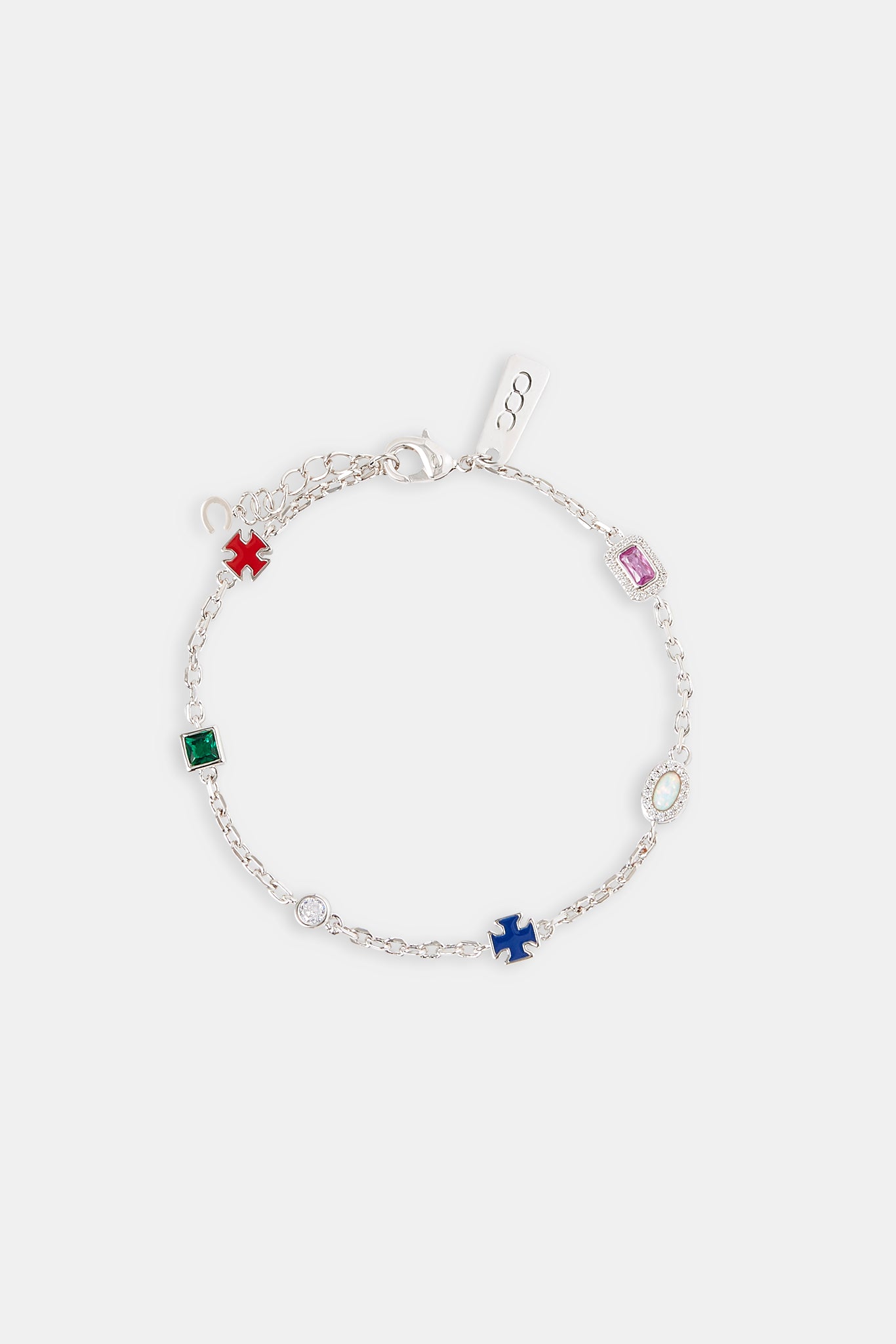 Rolo-Armband mit mehreren Edelsteinen – 6 mm
